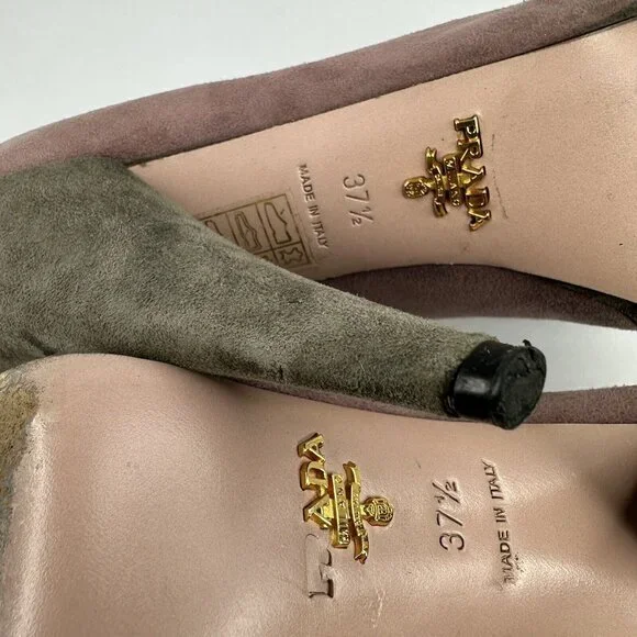 Prada Women's Lampone Grafite Calzature Donna Camoscio Grafic Pumps EU 37.5/US 7 - Picture 11 of 17